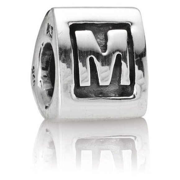 PANDORA Alphabet Letter - M - Authentic Silver - Picture 1 of 12